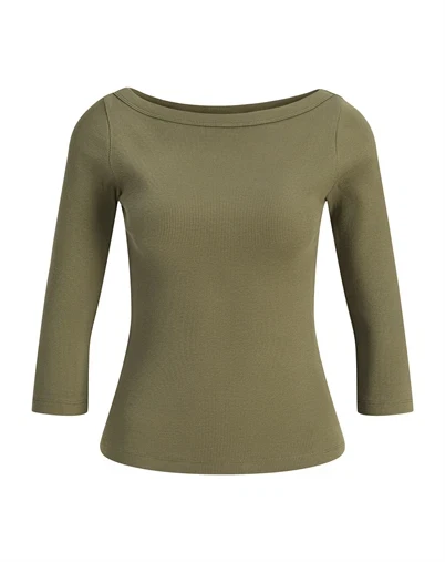 JJXX - JXFifi Boatneck Top - Burnt Olive